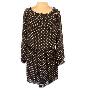 White House Black Market Peasant Blouson Dress, Size M